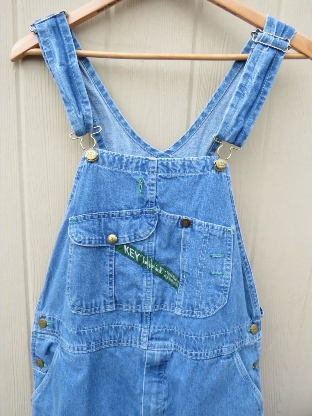 KEY BLUE DENIM OVERALLS SIZE L
